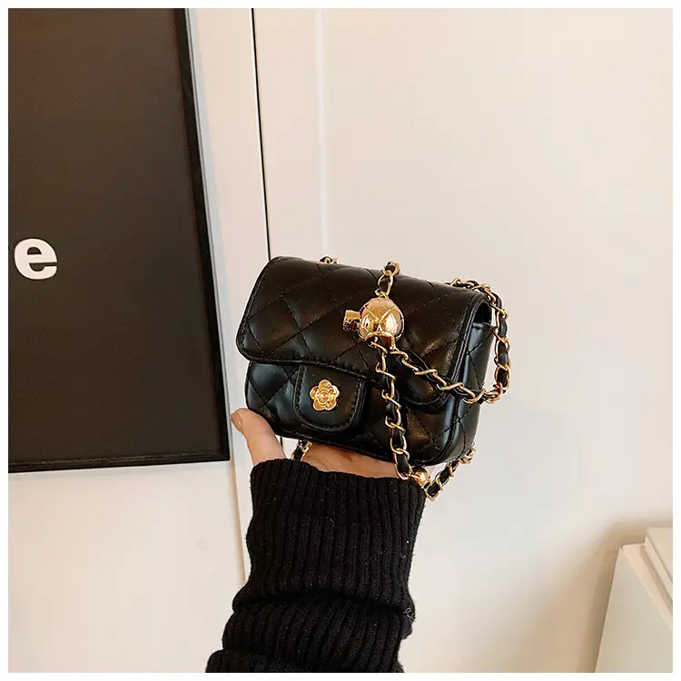 Pink Quilted Crossbody Bag with Gold Chain — feature 36