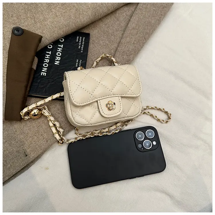 Pink Quilted Crossbody Bag with Gold Chain — feature 38