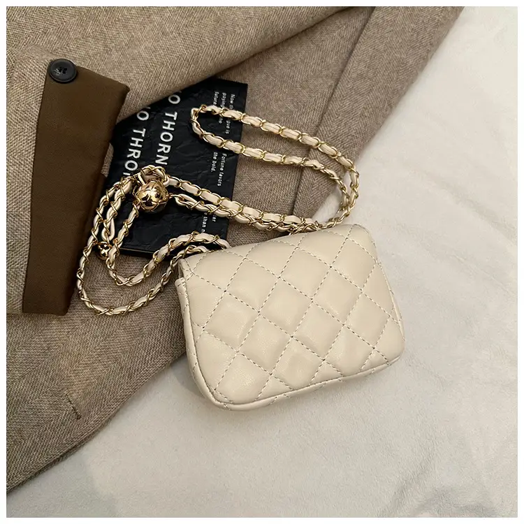 Pink Quilted Crossbody Bag with Gold Chain — feature 39