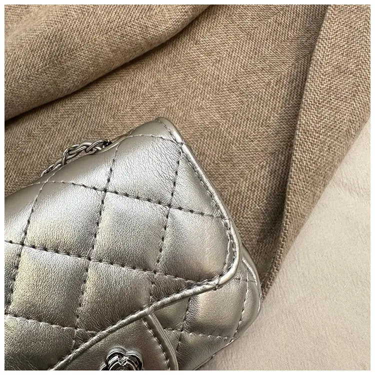 Pink Quilted Crossbody Bag with Gold Chain — feature 43