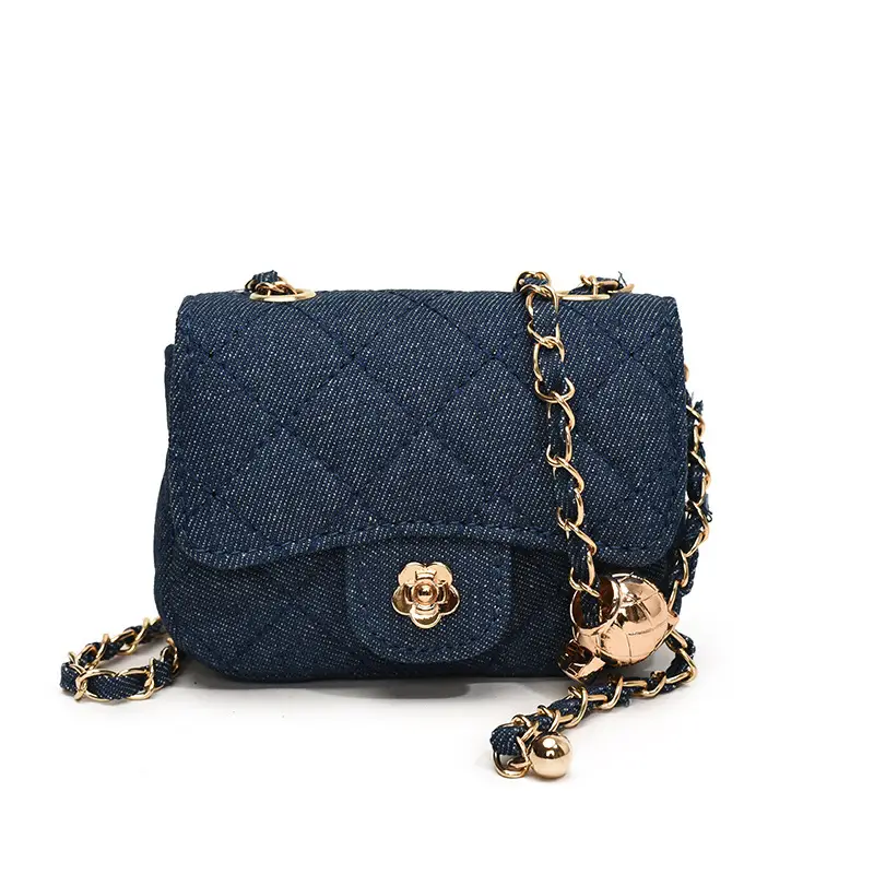 Pink Quilted Crossbody Bag with Gold Chain - Image 6