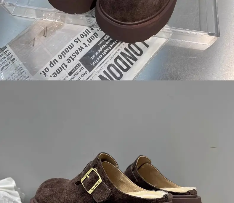 Women's Fleece Lined Baotou Slippers Brown 2024 — feature 10
