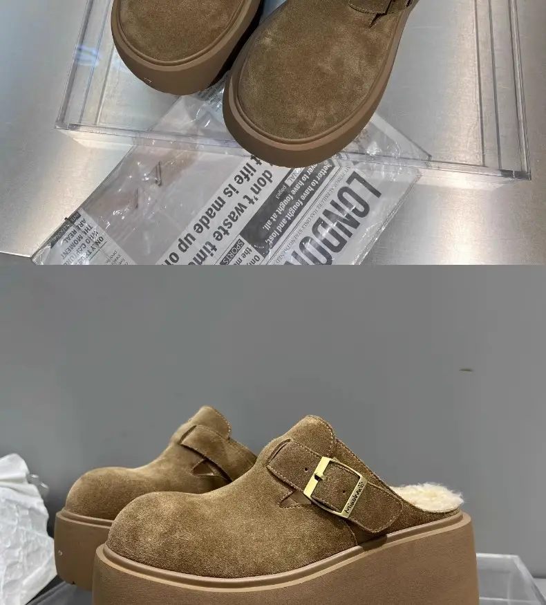 Women's Fleece Lined Baotou Slippers Brown 2024 — feature 11