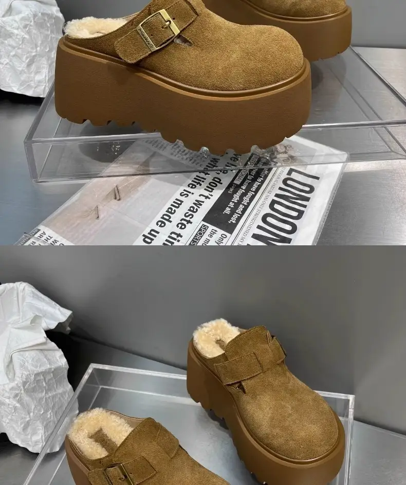 Women's Fleece Lined Baotou Slippers Brown 2024 — feature 12