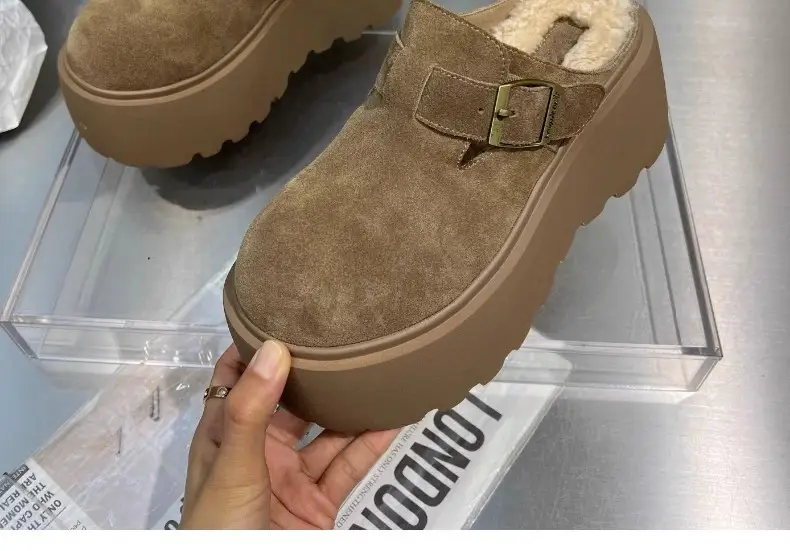 Women's Fleece Lined Baotou Slippers Brown 2024 — feature 15
