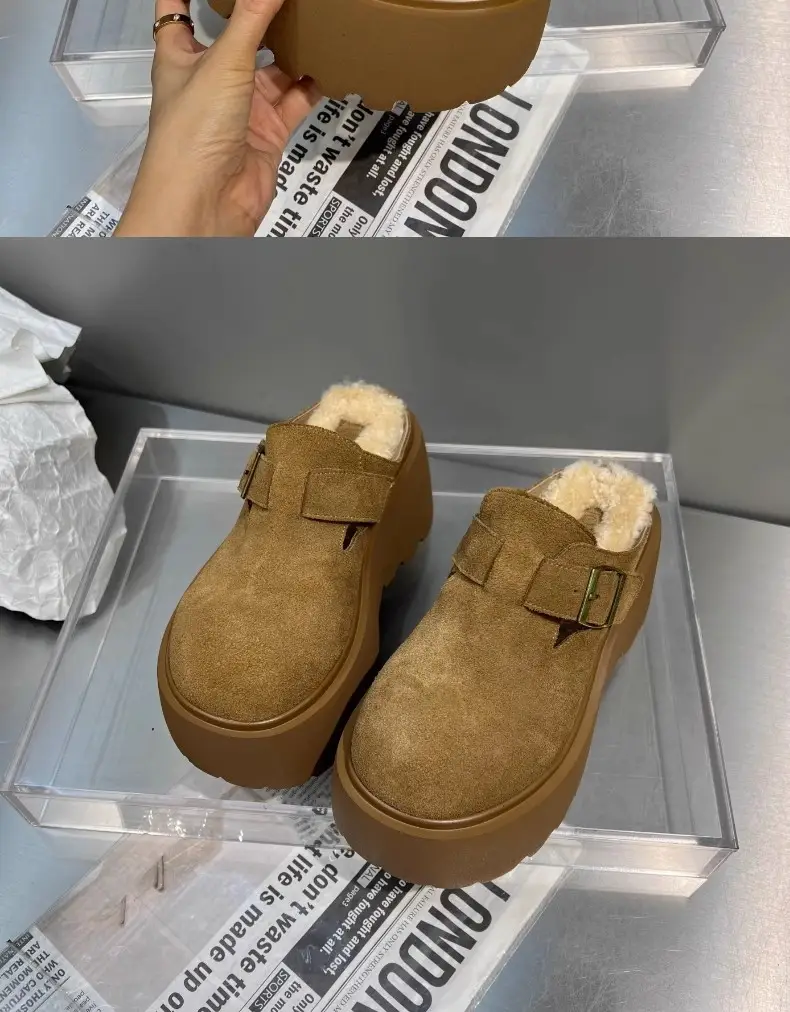 Women's Fleece Lined Baotou Slippers Brown 2024 — feature 17