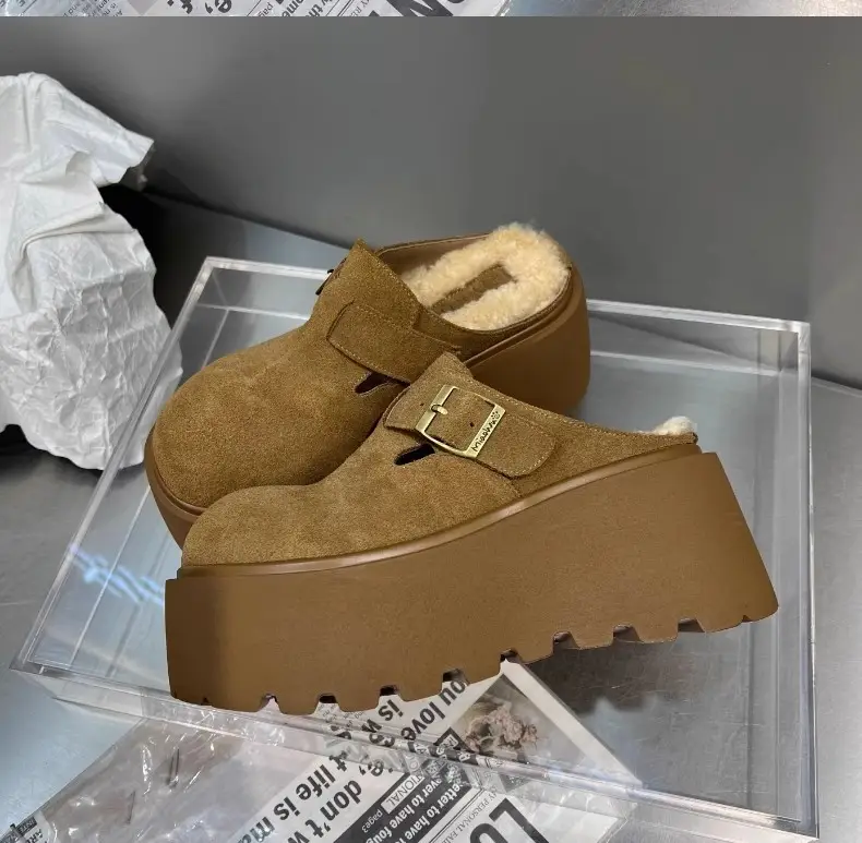 Women's Fleece Lined Baotou Slippers Brown 2024 — feature 3