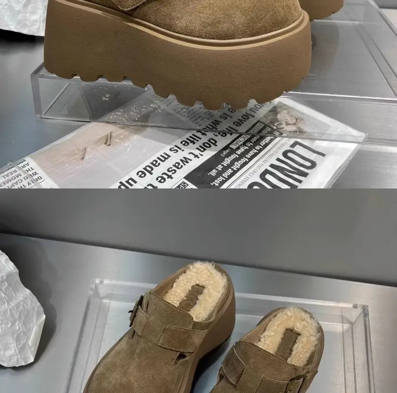 Women's Fleece Lined Baotou Slippers Brown 2024 — feature 4