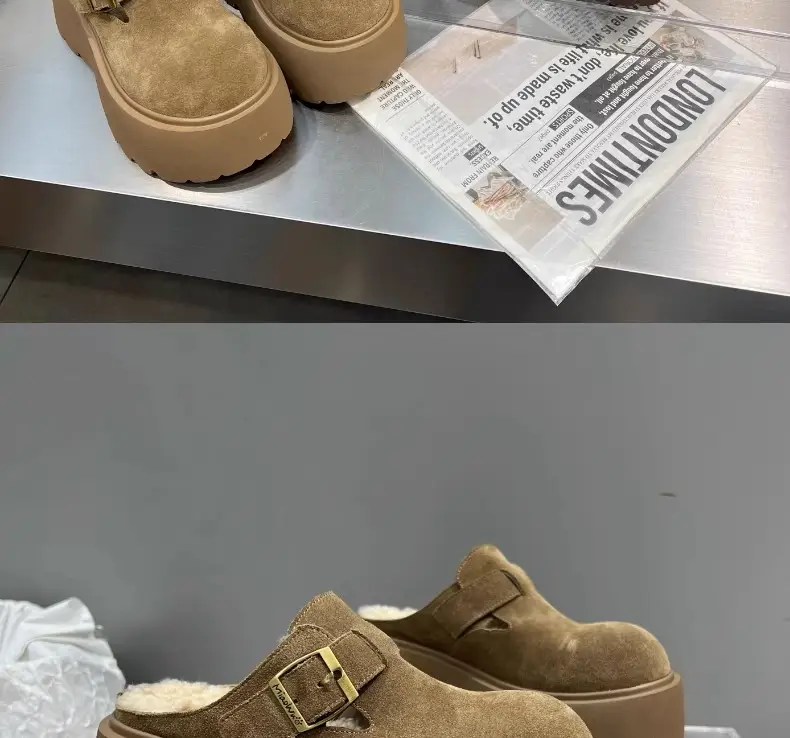 Women's Fleece Lined Baotou Slippers Brown 2024 — feature 5