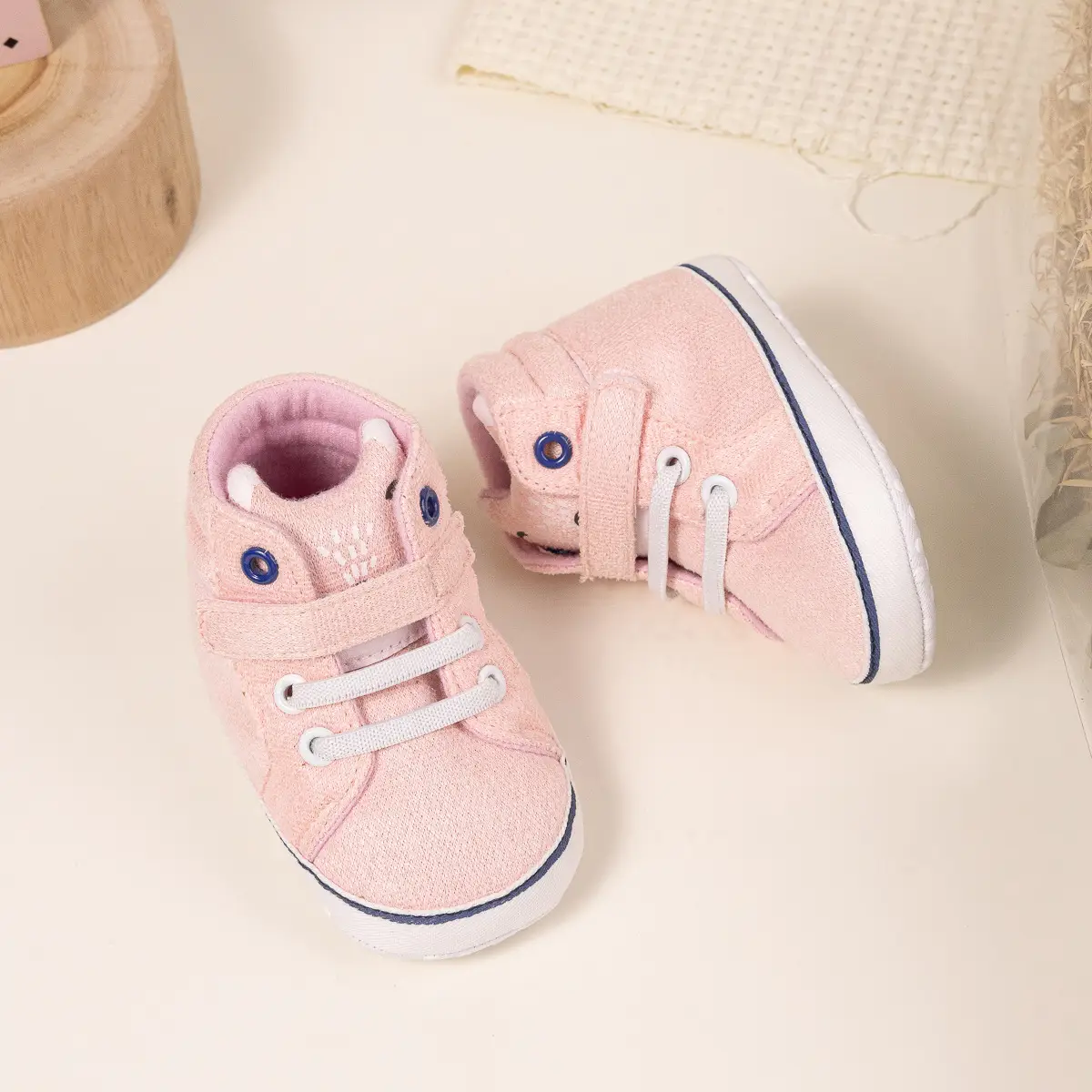 Pink Velvet Velcro Baby Shoes for 0-1 Years — feature 10