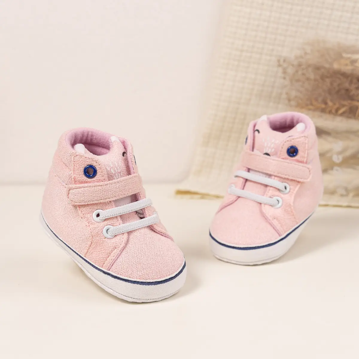 Pink Velvet Velcro Baby Shoes for 0-1 Years — feature 11