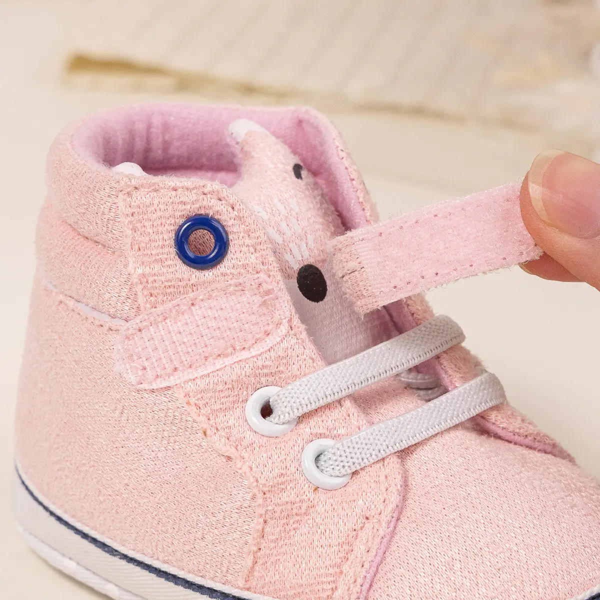 Pink Velvet Velcro Baby Shoes for 0-1 Years — feature 14