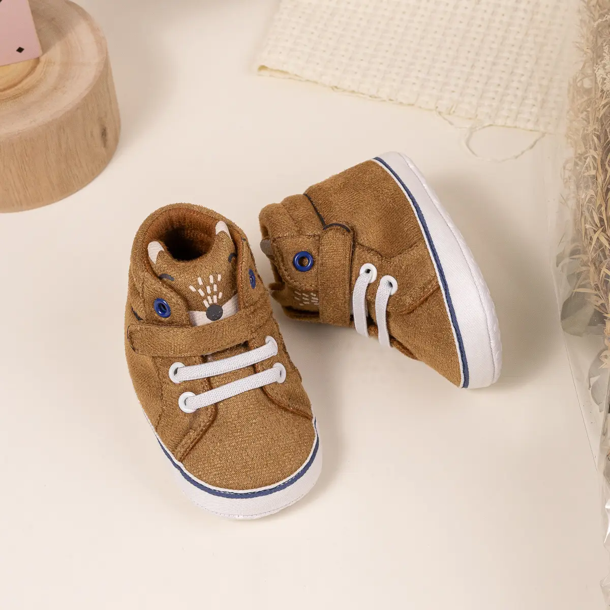 Pink Velvet Velcro Baby Shoes for 0-1 Years — feature 19