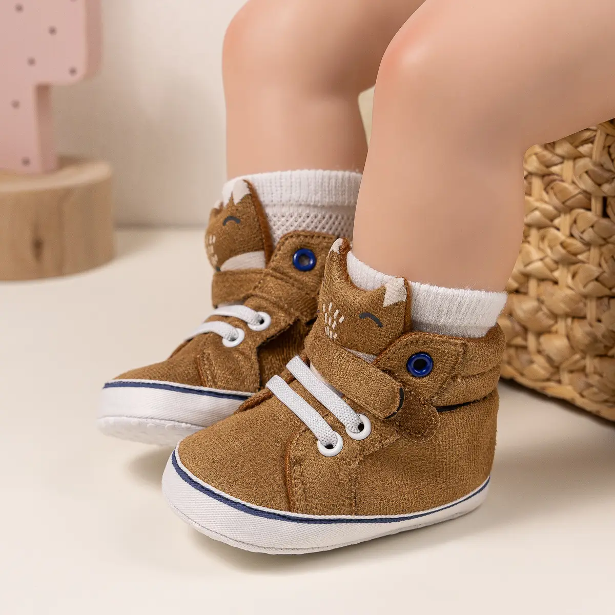 Pink Velvet Velcro Baby Shoes for 0-1 Years — feature 24