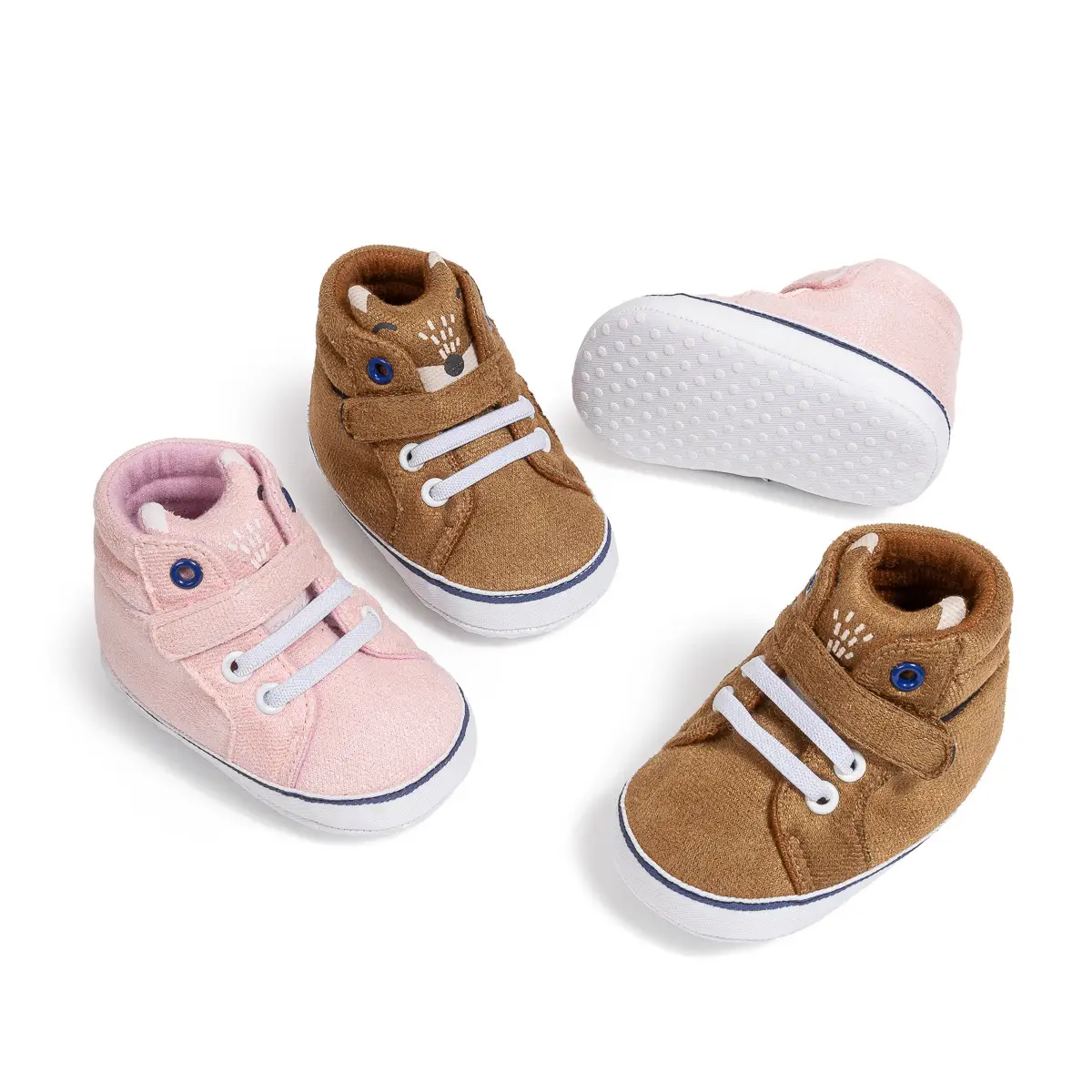 Pink Velvet Velcro Baby Shoes for 0-1 Years — feature 7