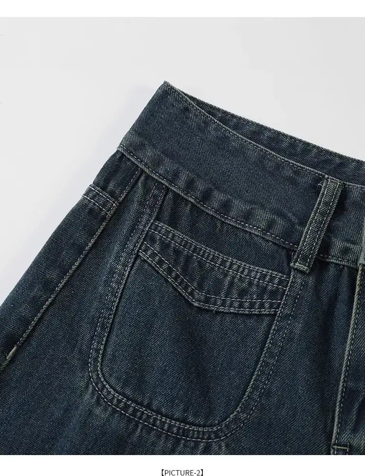 American Retro Dark Blue Wide Leg Jeans 2025 — feature 8