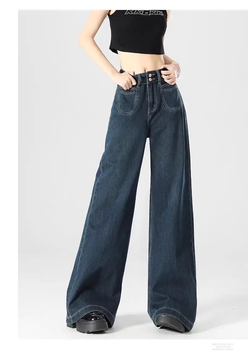 Wholesale Dark Blue Wide Leg Pants for Women — feature 12