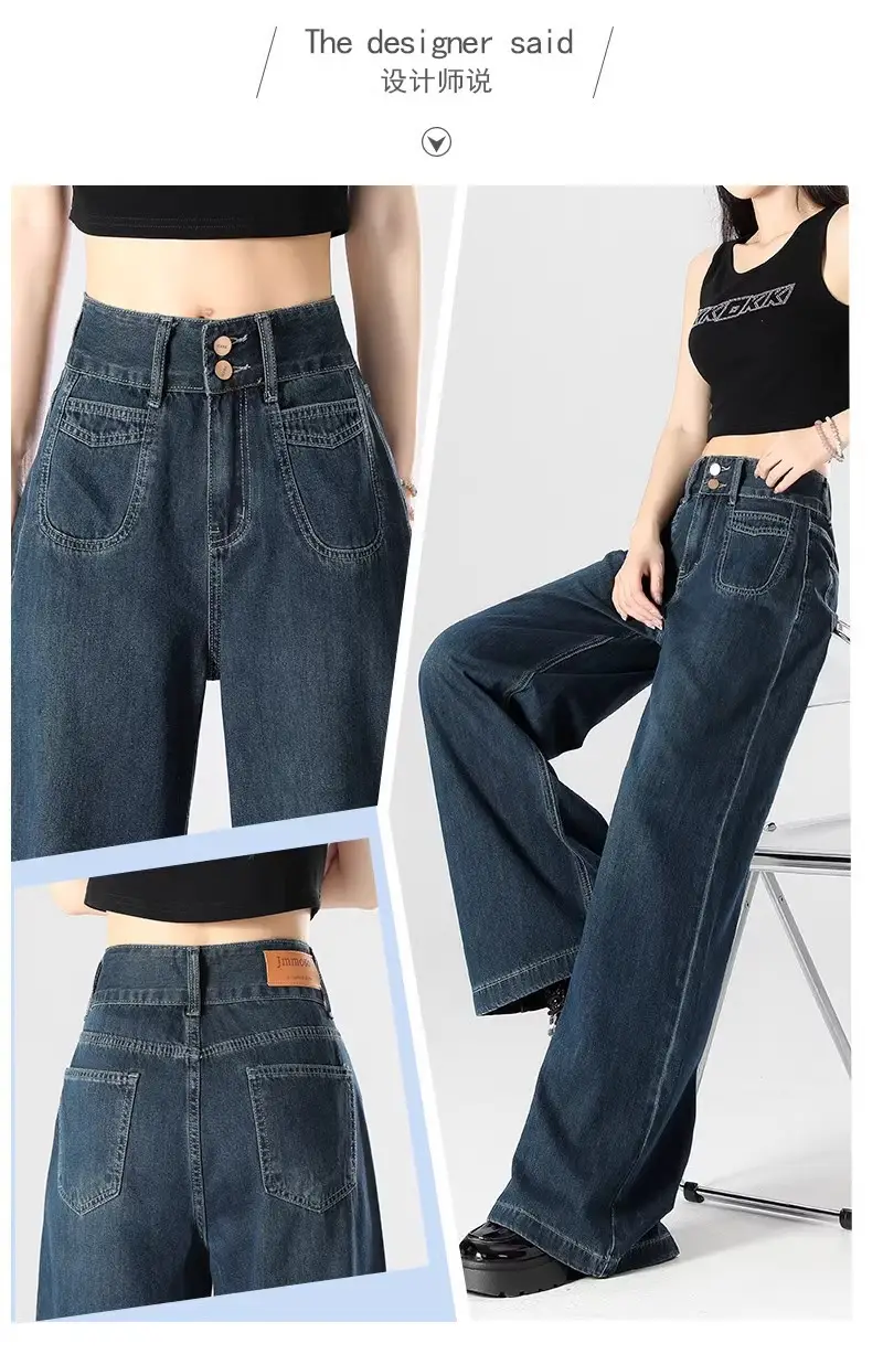 Wholesale Dark Blue Wide Leg Pants for Women — feature 5