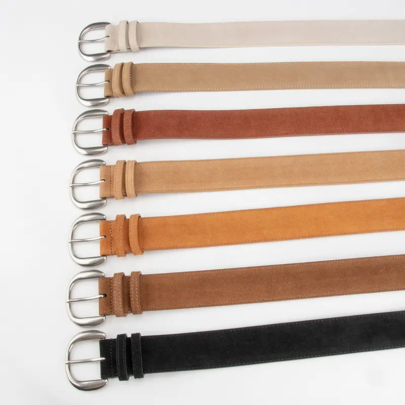 Retro Women's Frosted Leather Belt Coffee Color