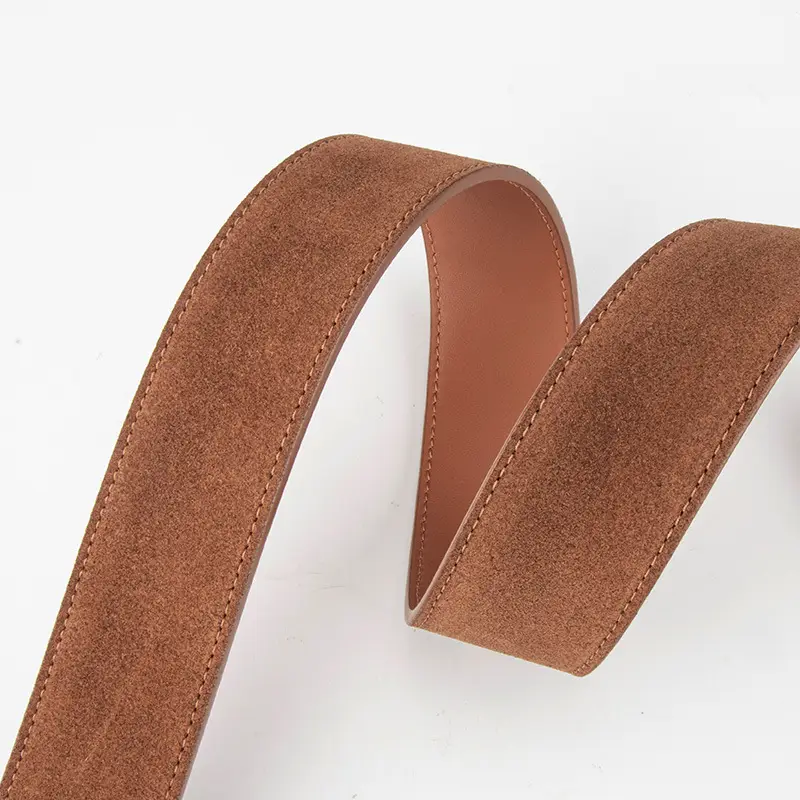 Retro Women's Frosted Leather Belt Coffee Color
