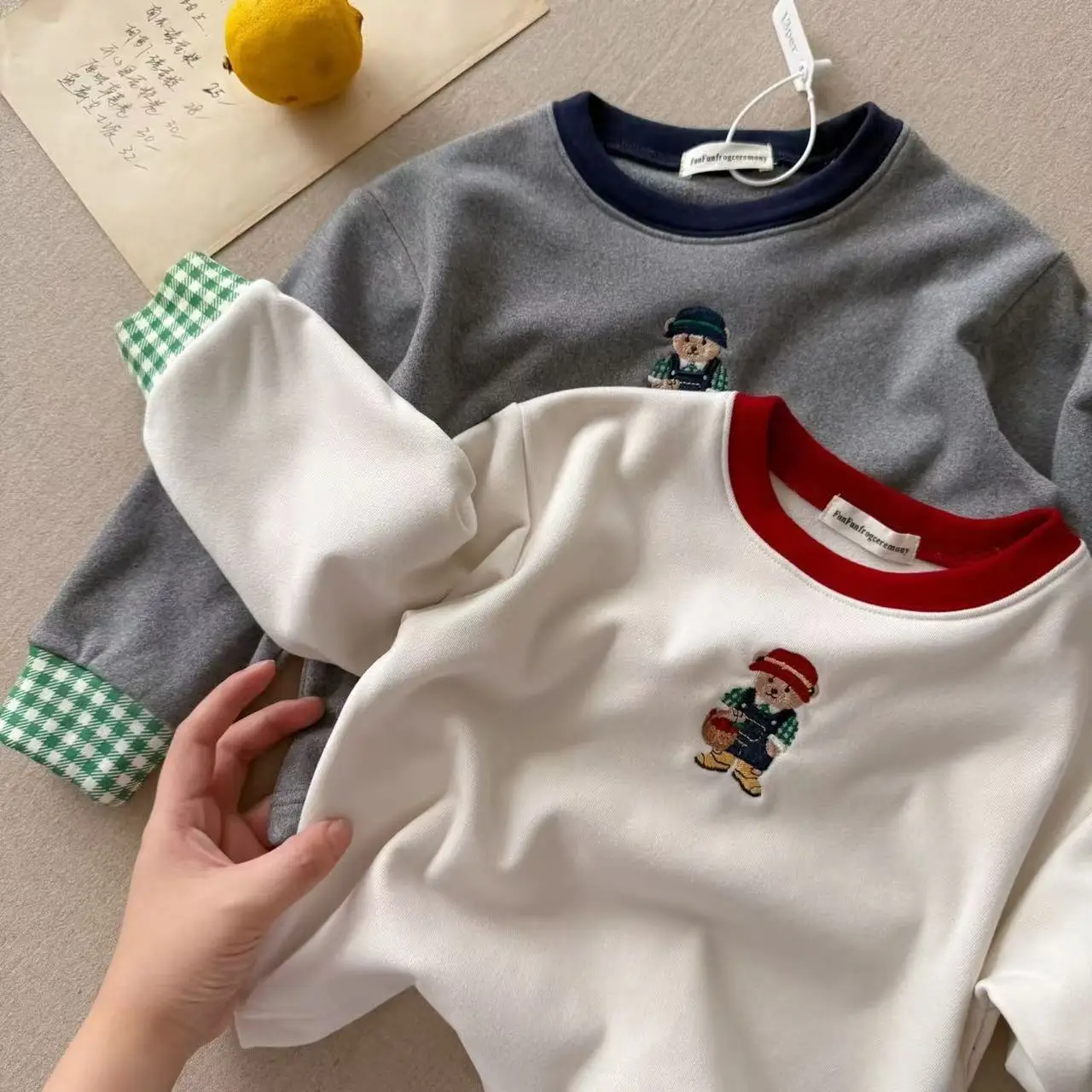 New Kids Winter Base T-Shirt Bear Embroidered Long Sleeve - Image 4