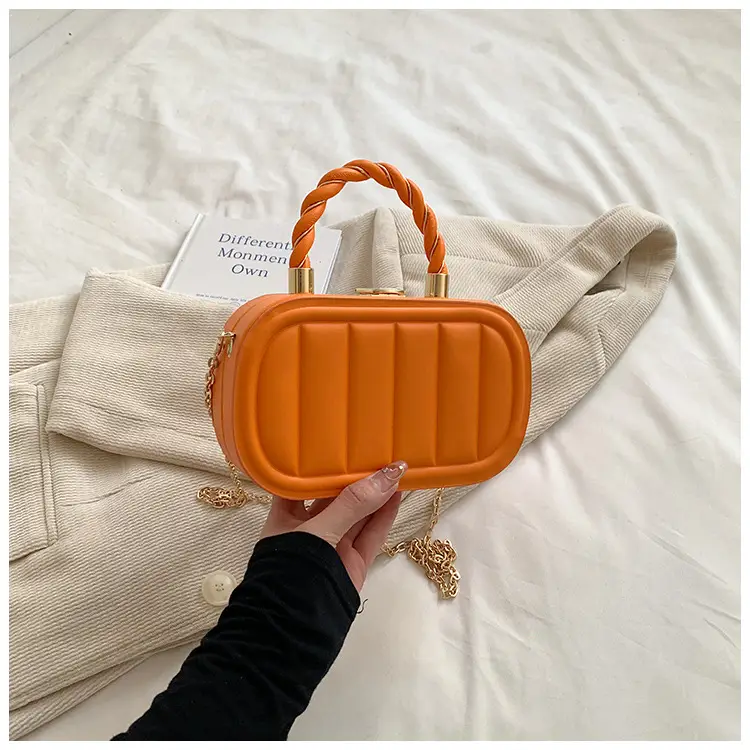 Women's Beige Chain Shoulder Bag with Braided Handle — feature 44