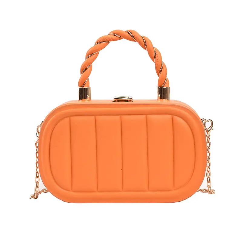Women's Beige Chain Shoulder Bag with Braided Handle - Image 4