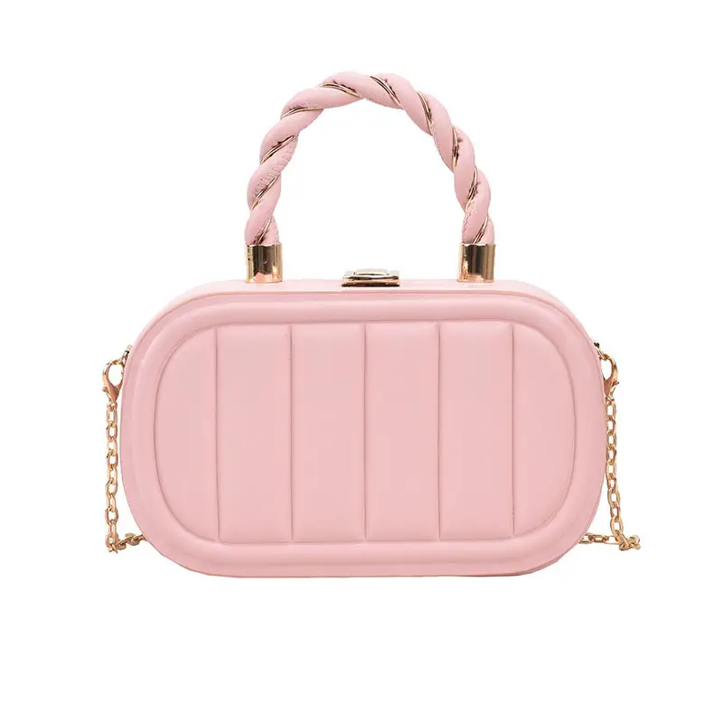 Women's Beige Chain Shoulder Bag with Braided Handle - Image 7