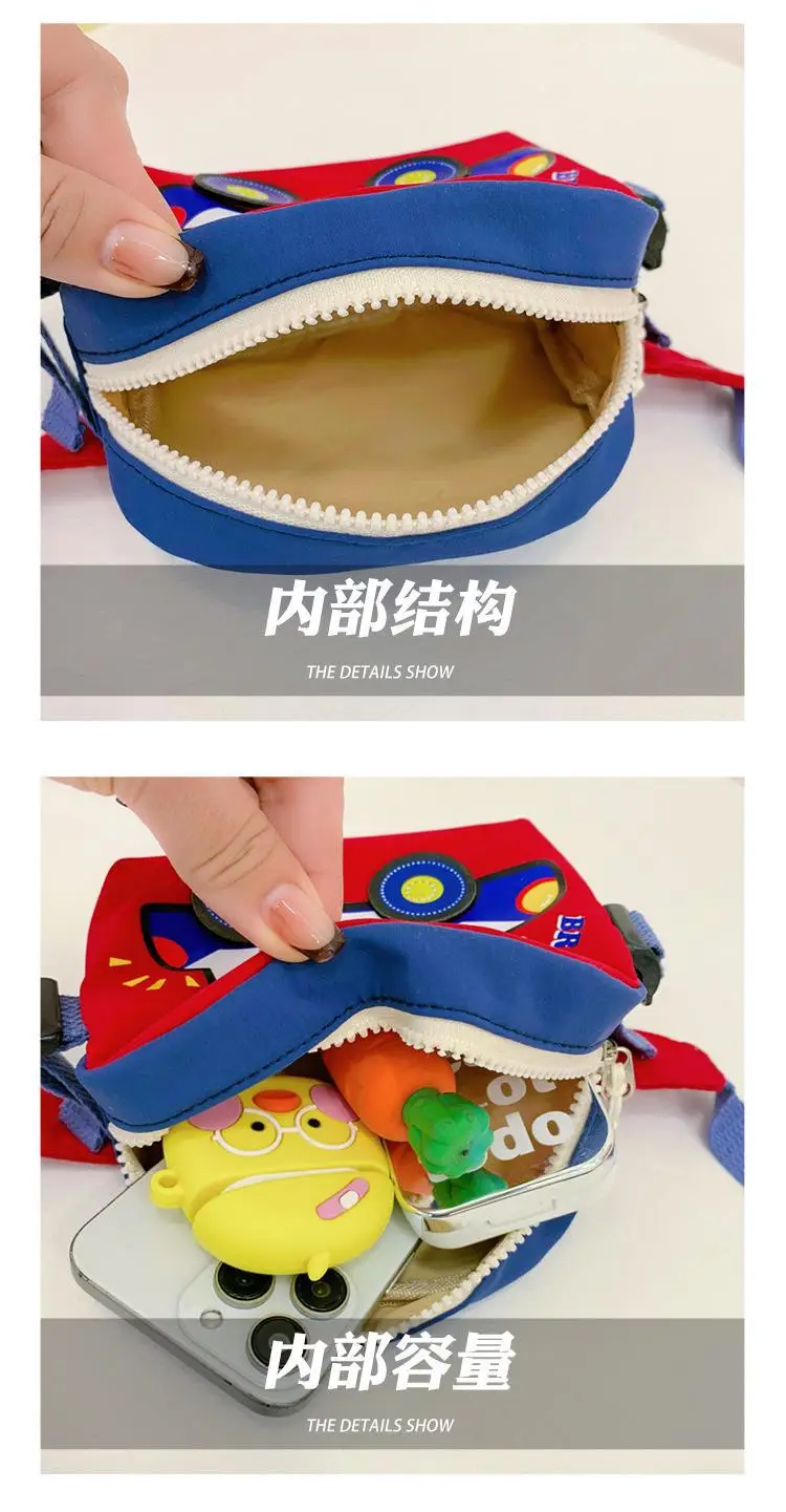 Kids Cartoon Car Crossbody Bag Blue Kid Friendly — feature 23