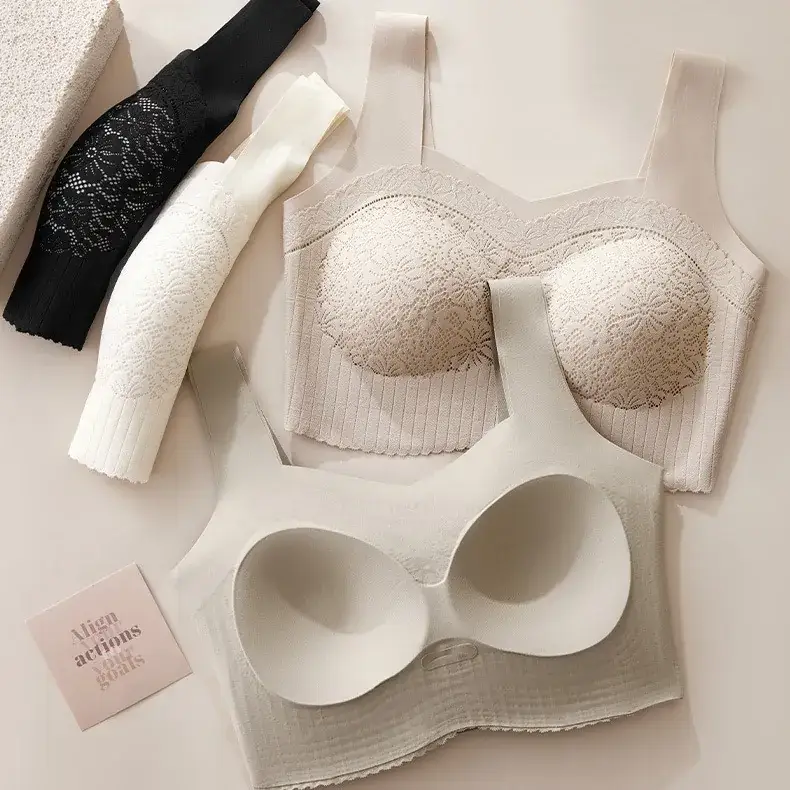 French Lace Bra 3D No Steel Ring Seamless Women