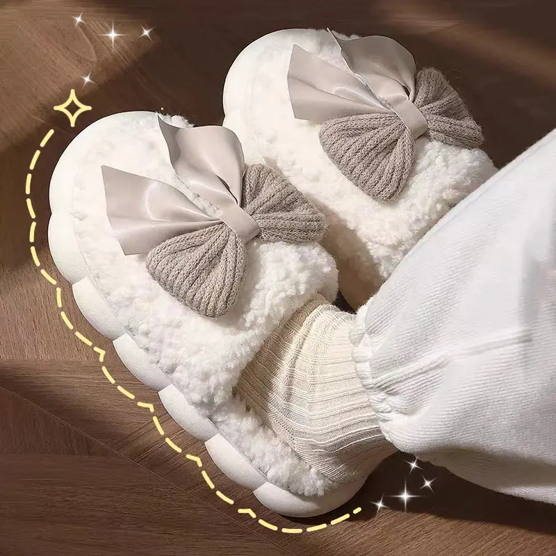 Women Cotton Moon Slippers Winter Warm Non-Slip