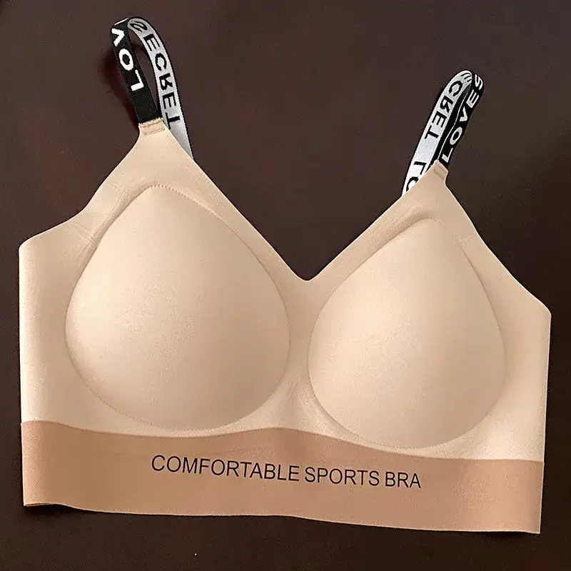 Women's Letter Contrast Cup Underwear Soft Push Up - Image 2
