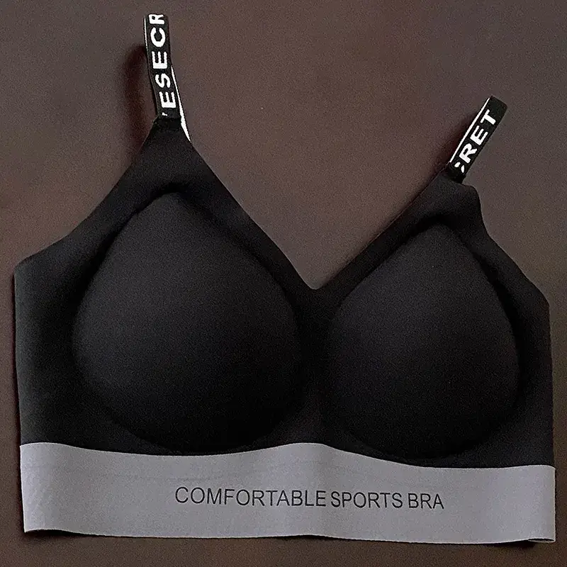 Women's Letter Contrast Cup Underwear Soft Push Up - Image 3