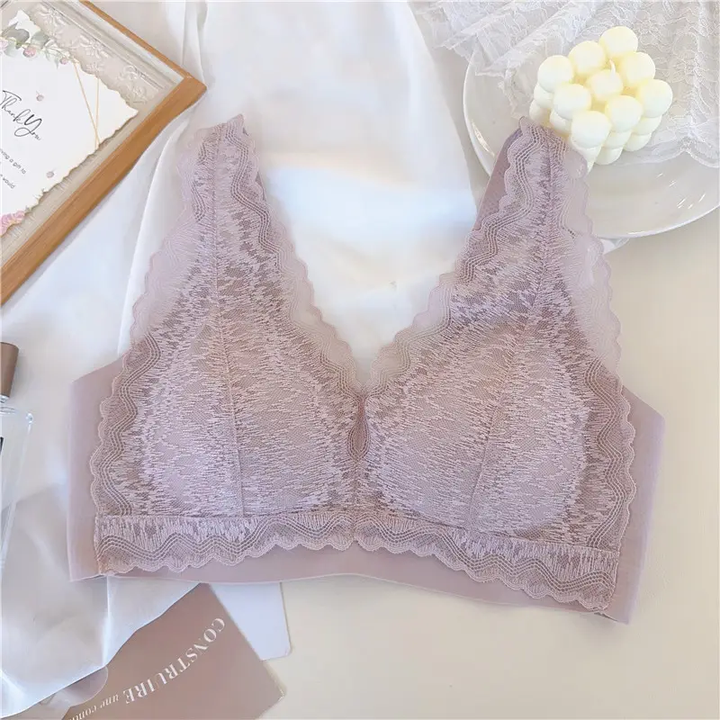 Black Lace Non-Steel Ring Anti-Sagging Bra — feature 13