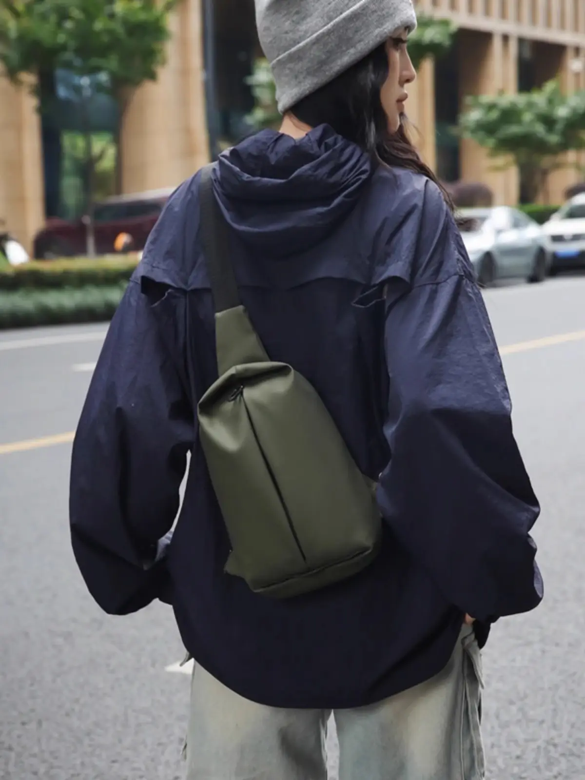 Waterproof Men's Black Satchel Crossbody Bag