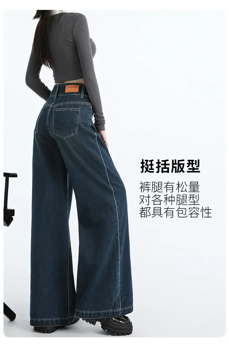 Vintage Dark Blue Wide Leg Jeans Women 2024 — feature 10