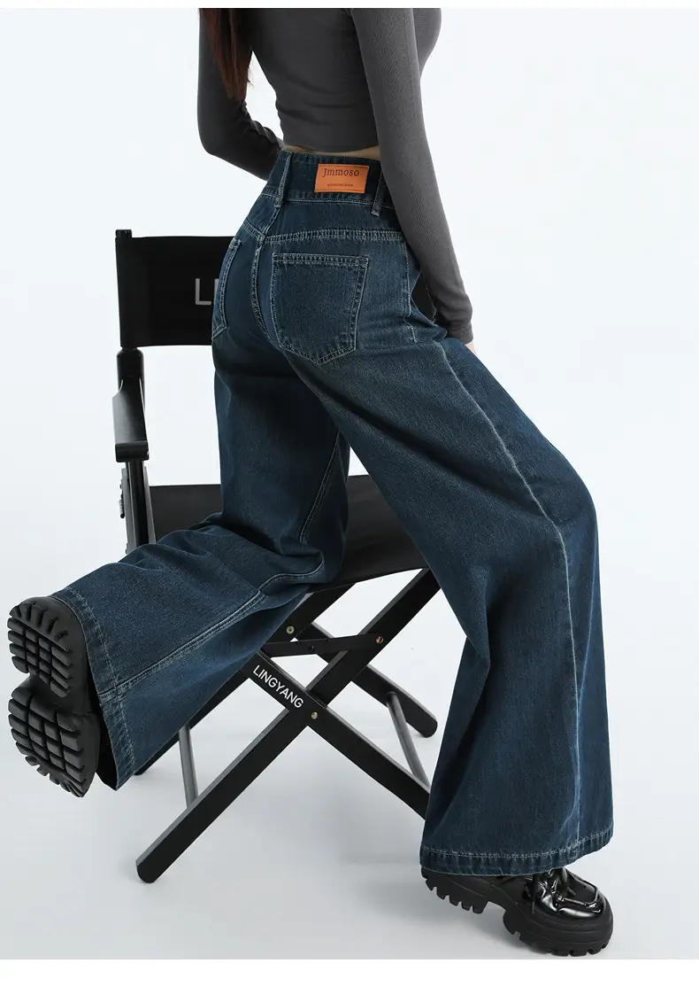 Vintage Dark Blue Wide Leg Jeans Women 2024 — feature 15