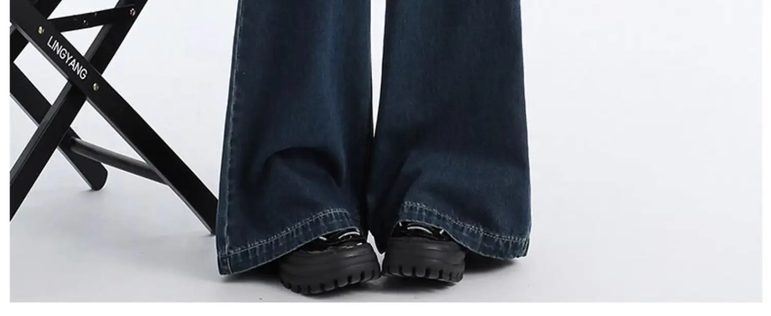 Vintage Dark Blue Wide Leg Jeans Women 2024 — feature 3