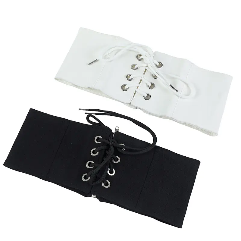 Vintage Stretch Waist Seal Belt Black White Zipper - Image 6