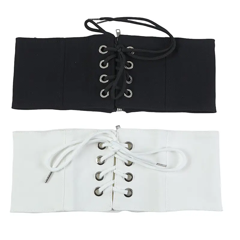 Vintage Stretch Waist Seal Belt Black White Zipper - Image 7