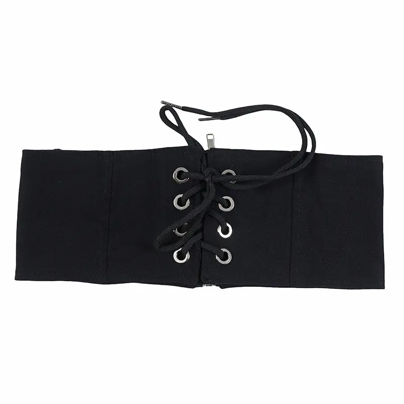 Vintage Stretch Waist Seal Belt Black White Zipper — feature 41