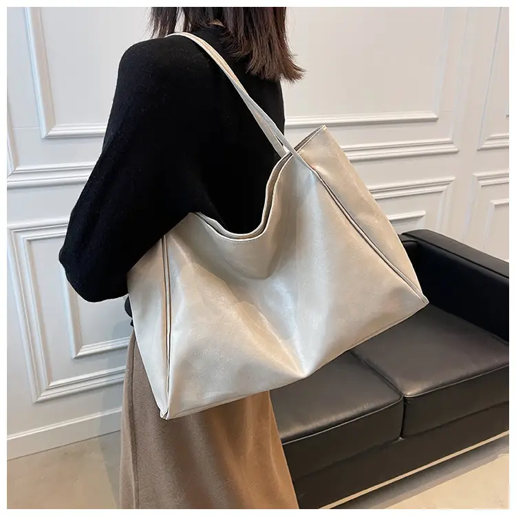 Women's Black Leather Shoulder Tote Bag Large Capacity — feature 16