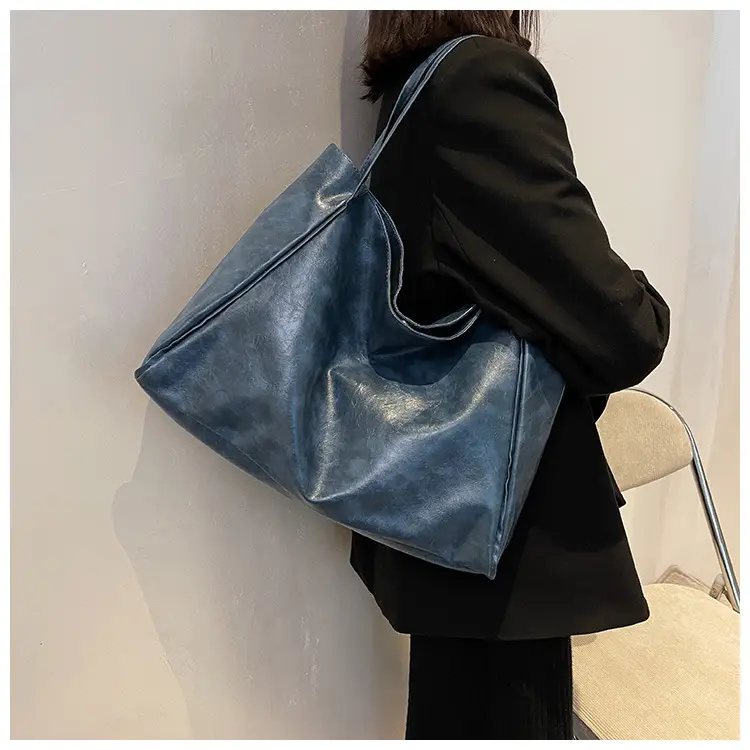 Women's Black Leather Shoulder Tote Bag Large Capacity — feature 18