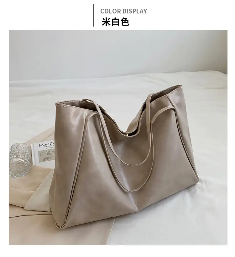 Women's Black Leather Shoulder Tote Bag Large Capacity — feature 31