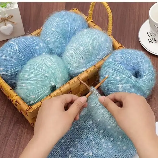 Wool yarn starry sky clouds fancy line mahair woven coat diy handmade scarf hat crafts foreign trade