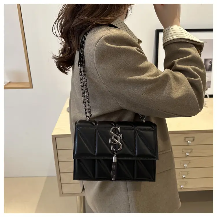 White Square Shoulder Bag for Women 2024 Autumn