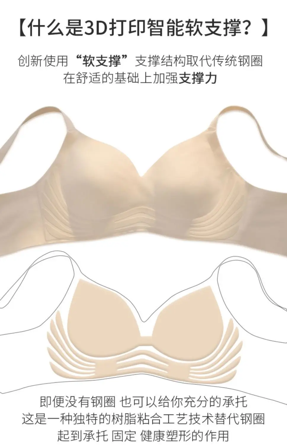 Rabbit Ears Crystal Cup Seamless Steel Ring-free Underwear Women's Big Chest Shiny Summer Thin Breathable Latex Milk Leather Bra — feature 7