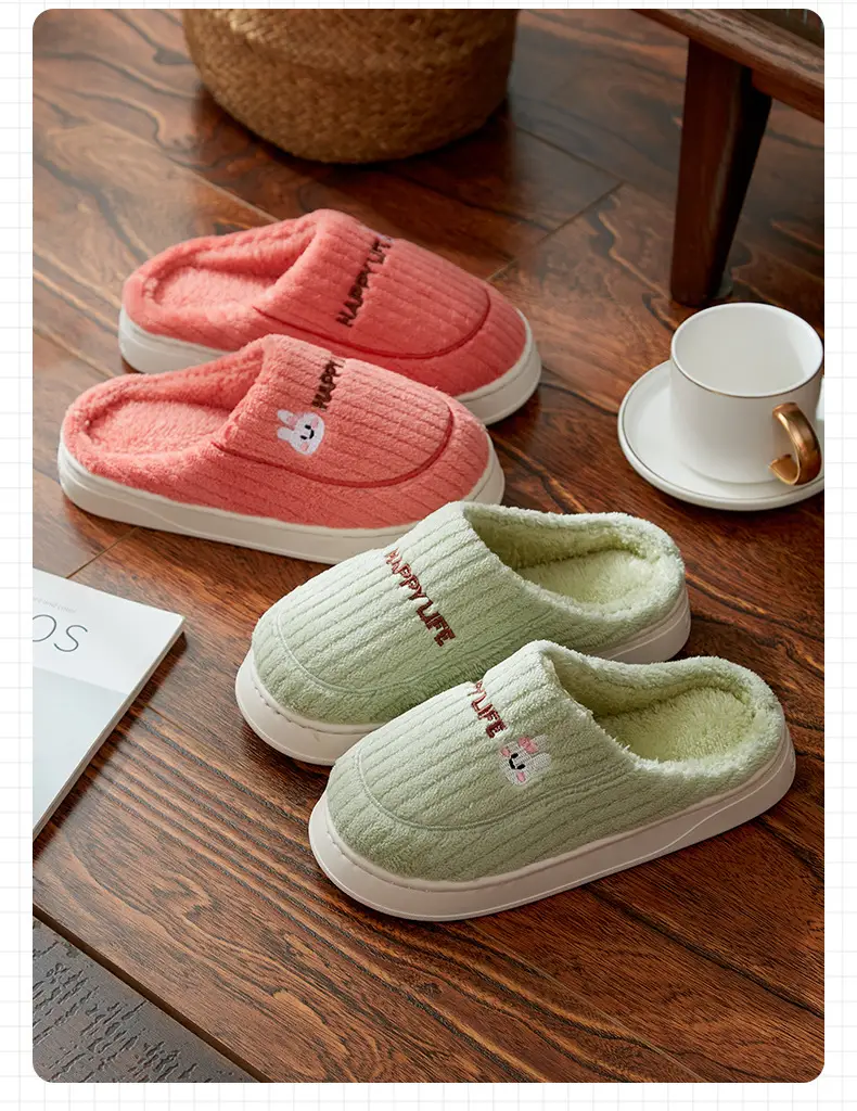 Women Winter Cotton Slippers Brown Non-Slip — feature 15
