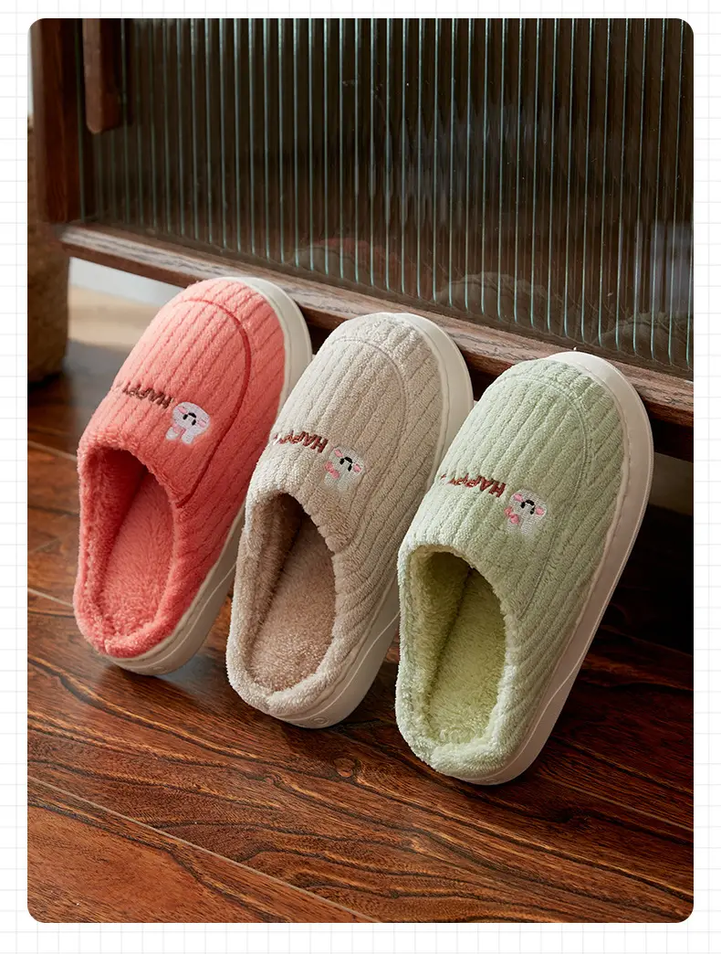 Women Winter Cotton Slippers Brown Non-Slip — feature 16