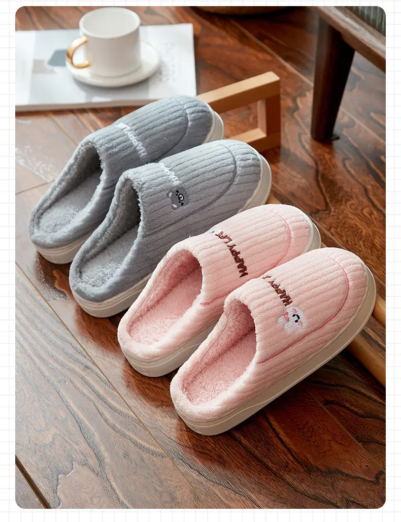 Women Winter Cotton Slippers Brown Non-Slip — feature 19